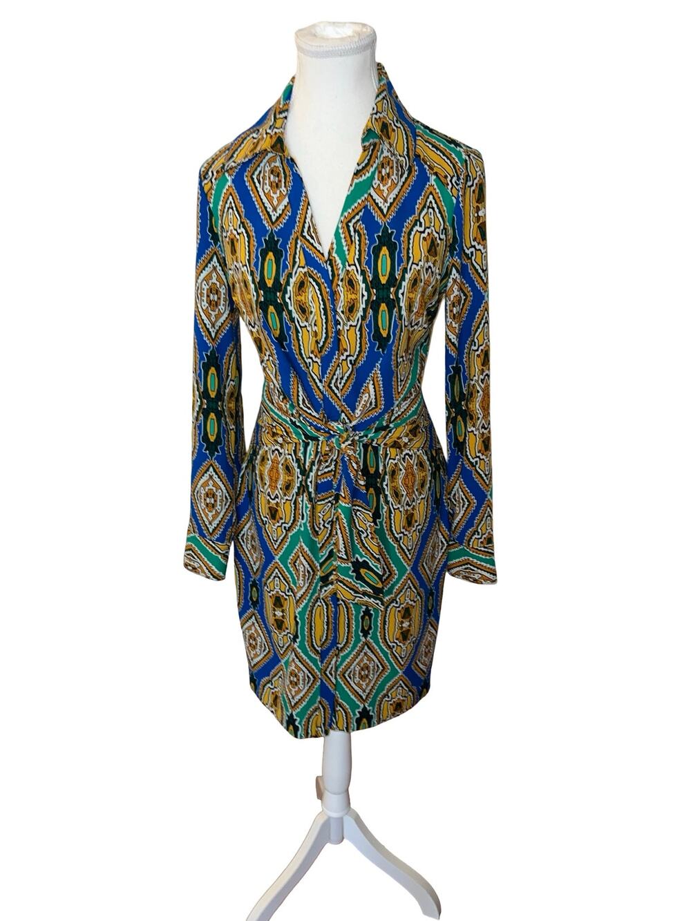 Vintage Y2K Cache Geometric Print Dress